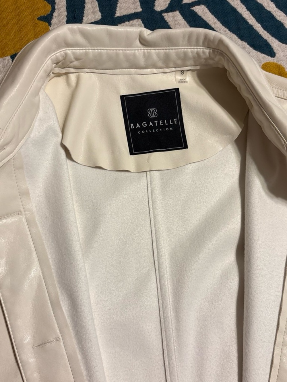 Bagatelle Cream Vegan Leather Shirt Jacket - Picture 3 of 4